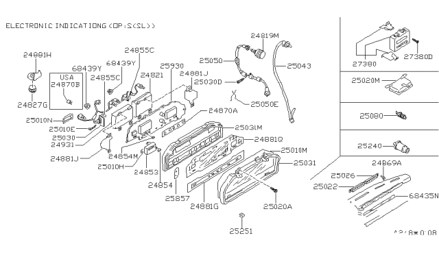 1986 Nissan Maxima Shaft Assembly Flex Diagram for 25050-16E01