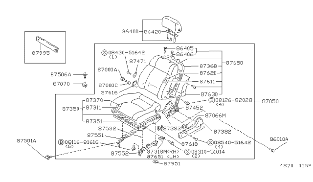 1987 Nissan Maxima Front Seat Diagram 4