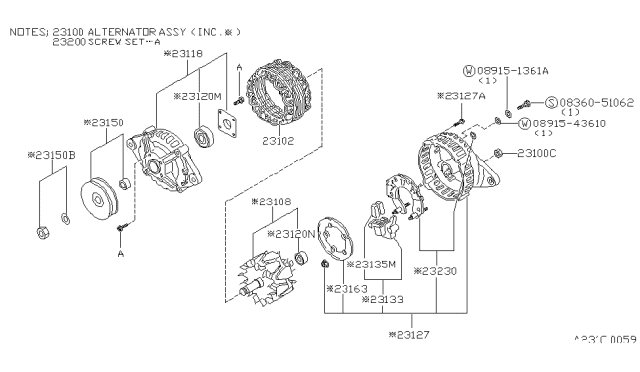 1985 Nissan Maxima Cover Assy-Rear Diagram for 23127-F6100