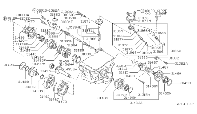 1985 Nissan Maxima Bearing-Needle Diagram for 31428-X0100