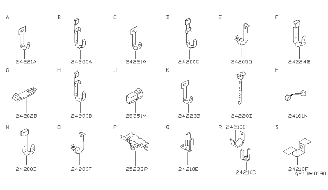 1986 Nissan Maxima Clip-Wiring Harness Diagram for 24220-28E00