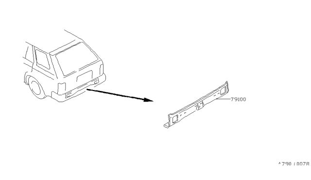 1985 Nissan Maxima Rear,Back Panel & Fitting Diagram 2