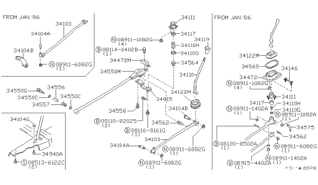 1987 Nissan Maxima Bush Diagram for 34557-D4000