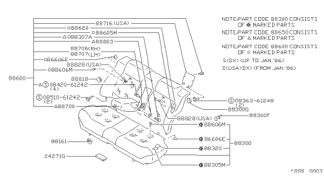 1988 Nissan Maxima Screw Tapping Diagram for 08420-61242