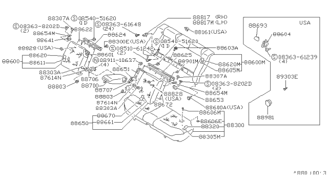 1988 Nissan Maxima Rear Seat Diagram 4