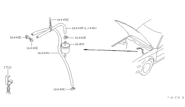 1987 Nissan Maxima Fuel Strainer & Fuel Hose Diagram