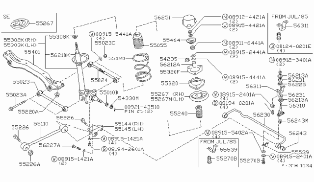 1986 Nissan Maxima Washer Diagram for 08915-4421A