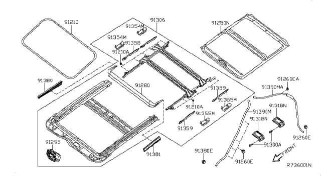 2007 Nissan Altima Sun Roof Parts Diagram 3
