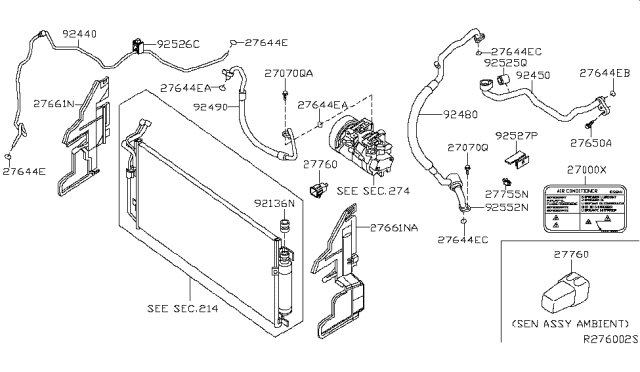 2007 Nissan Altima Condenser,Liquid Tank & Piping Diagram 2