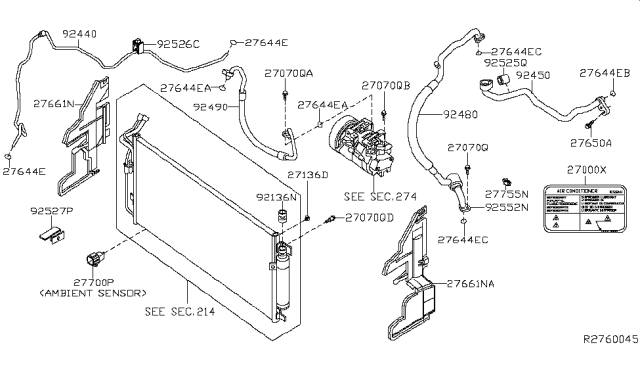 2007 Nissan Altima Condenser,Liquid Tank & Piping Diagram 1