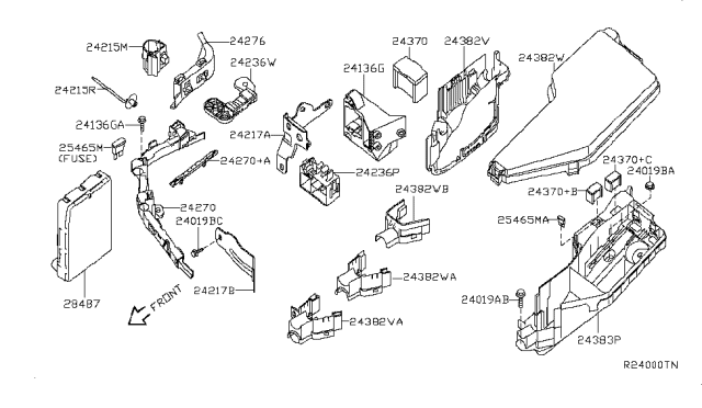 2010 Nissan Altima Bracket-Harness Clip Diagram for 24239-JA70A