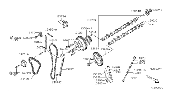 2011 Nissan Altima Spring-Set Valve Diagram for 13211-JA80C