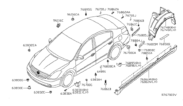 2008 Nissan Altima Body Side Fitting Diagram 2