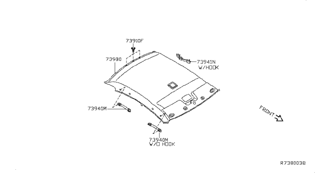 2009 Nissan Altima Roof Trimming Diagram 1