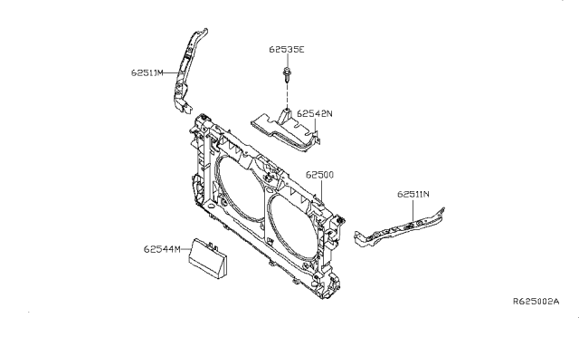 2008 Nissan Altima Front Apron & Radiator Core Support Diagram 1