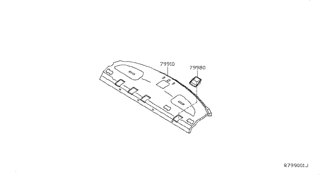 2008 Nissan Altima Finisher-Rear Parcel Shelf Diagram for 79910-JA02B