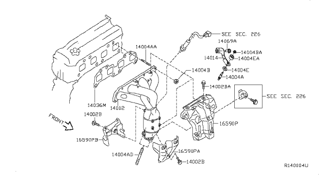 2007 Nissan Altima Bolt Diagram for 14069-5E50A