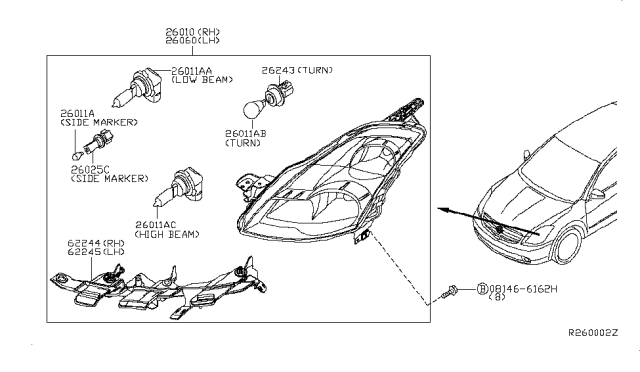 2010 Nissan Altima Headlamp Diagram 2