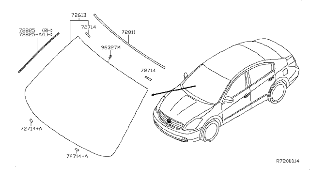 2010 Nissan Altima Front Windshield Diagram