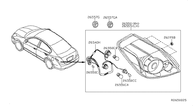 2011 Nissan Altima Rear Combination Lamp Diagram 1