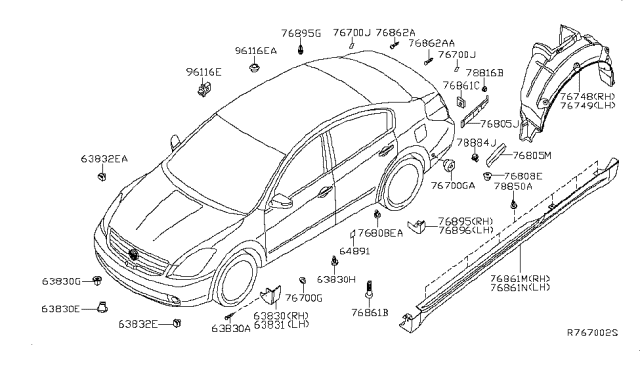 2007 Nissan Altima Body Side Fitting Diagram 2