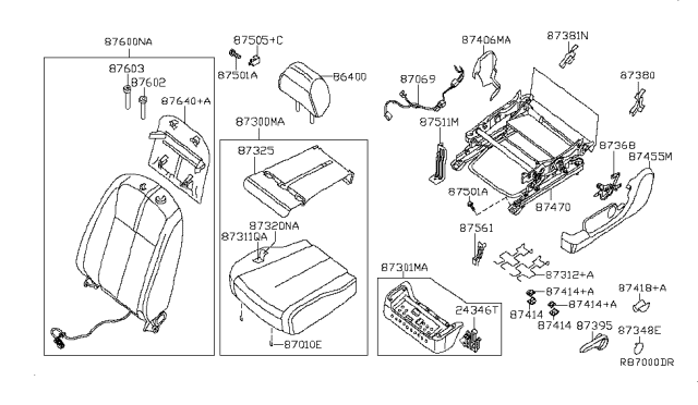 2007 Nissan Altima Front Seat Diagram 1