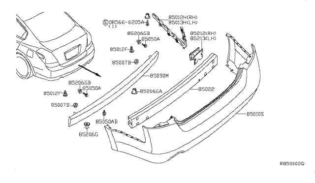 2009 Nissan Altima Rear Bumper Diagram