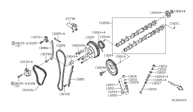 2008 Nissan Altima Camshaft & Valve Mechanism Diagram