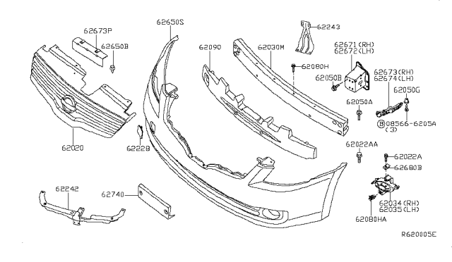 2009 Nissan Altima Front Bumper Diagram 2