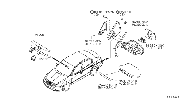 2010 Nissan Altima Cover-Front LH Corner Diagram for 80293-JA00A