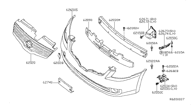 2007 Nissan Altima Front Bumper Diagram 2