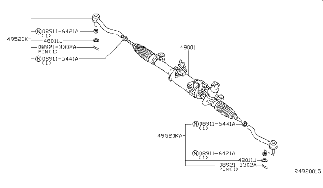 2010 Nissan Altima Socket-Kit Side Rod Outer Diagram for D8640-JA80A