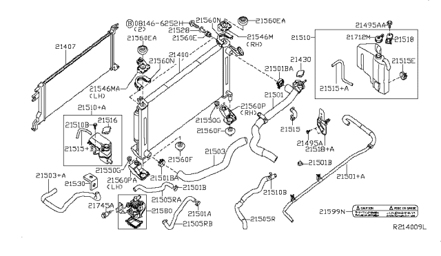 2011 Nissan Altima Hose-Reserve Tank Diagram for 21741-JA82A