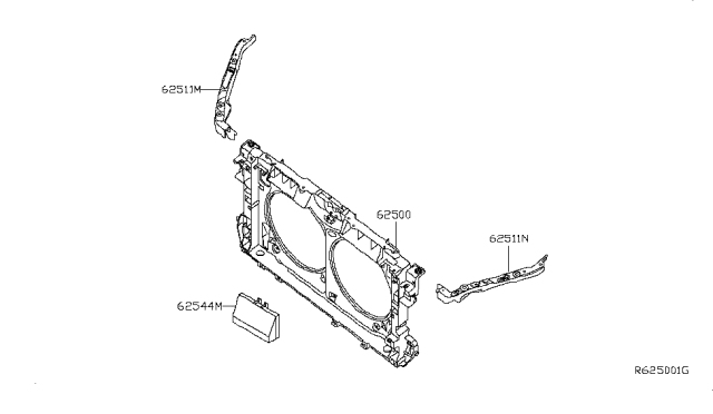 2007 Nissan Altima Front Apron & Radiator Core Support Diagram