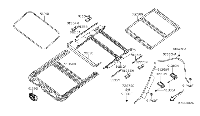 2009 Nissan Altima Sun Roof Parts Diagram 2