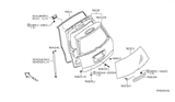 Diagram for 2010 Nissan Quest Tailgate Lift Support - 90450-ZM70B