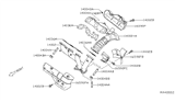 Diagram for 1998 Nissan Pathfinder Exhaust Manifold Gasket - 14036-0W000