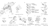 Diagram for 2001 Nissan Quest Cruise Control Switch - 25340-7B302