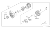 Diagram for Nissan Quest Alternator Pulley - 23150-7B000