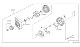 Diagram for 2002 Nissan Quest Alternator Pulley - 23150-7B000