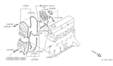 Diagram for 1986 Nissan Sentra Timing Cover Gasket - 13521-16A05