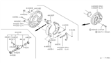 Diagram for 1991 Nissan Stanza Brake Shoe Set - 44060-65E25