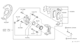 Diagram for 1990 Nissan Axxess Brake Caliper Repair Kit - 41120-88E25