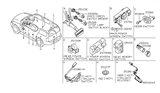 Diagram for 2005 Nissan Pathfinder Power Window Switch - 25411-ZP80A