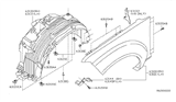 Diagram for 2011 Nissan Pathfinder Wheelhouse - 63840-EA000