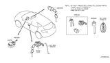 Diagram for 2013 Nissan Murano Door Lock Cylinder - H0601-1AA1A