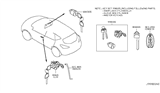 Diagram for Nissan Murano Ignition Lock Cylinder - 99810-1AA3A