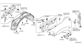 Diagram for 2009 Nissan Murano Fender - FCA01-1AAMA