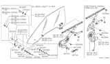 Diagram for Nissan 200SX Window Crank Handles - 80760-N8207