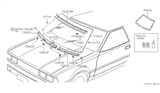 Diagram for Nissan 200SX Windshield - 72712-N8401